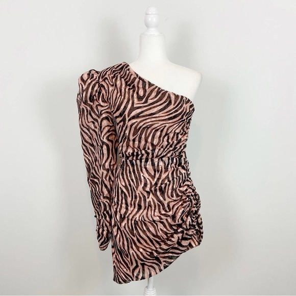 Dundas x Revolve Norma Mini Dress Natural Zebra Size S - Picture 2 of 15